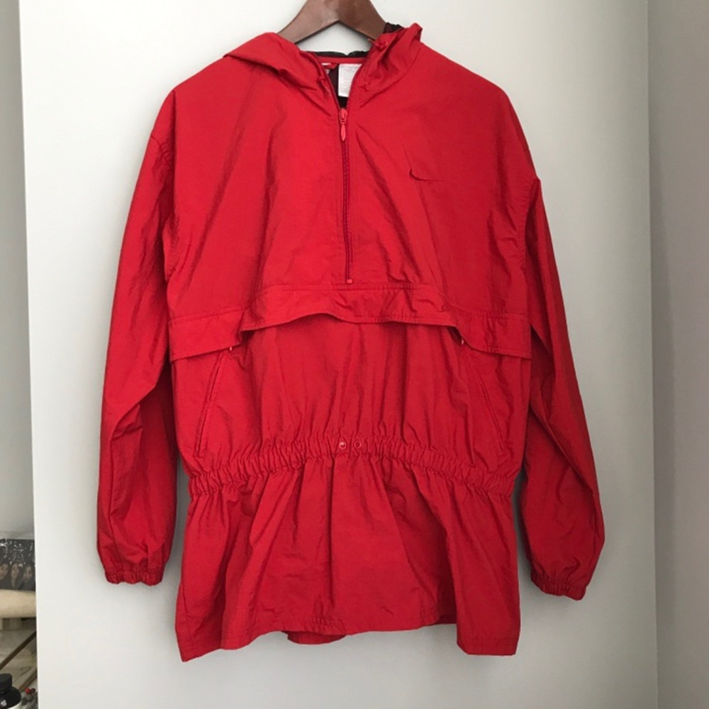 Vintage Nike wind breaker material hooded pullover